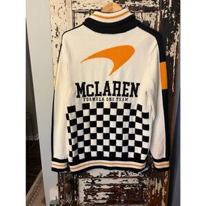 McLaren 1963 White Zip-Up Formula 1 zip up sweater. Size Small